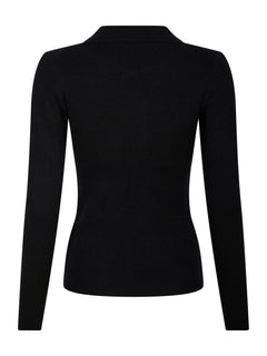 Panama Knit Blouse - Black
