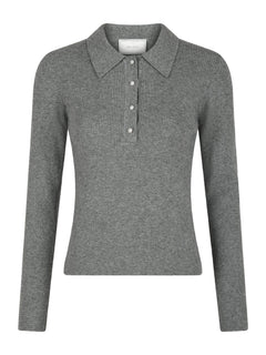 Panama Knit Blouse - Dark Grey Melange
