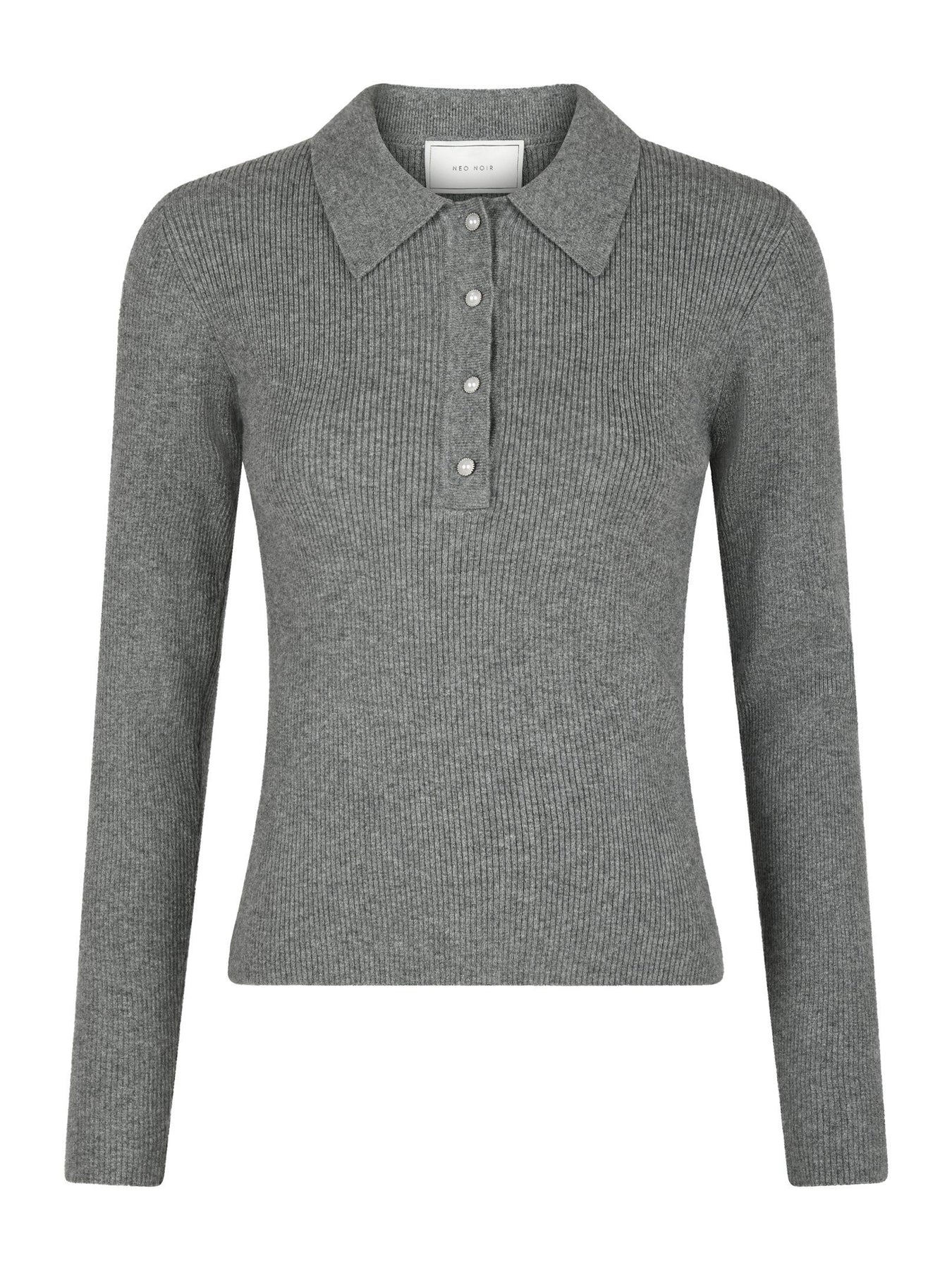 Panama Knit Blouse - Dark Grey Melange