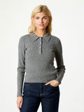 Panama Knit Blouse - Dark Grey Melange