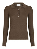 Panama Knit Blus - Brun melerad