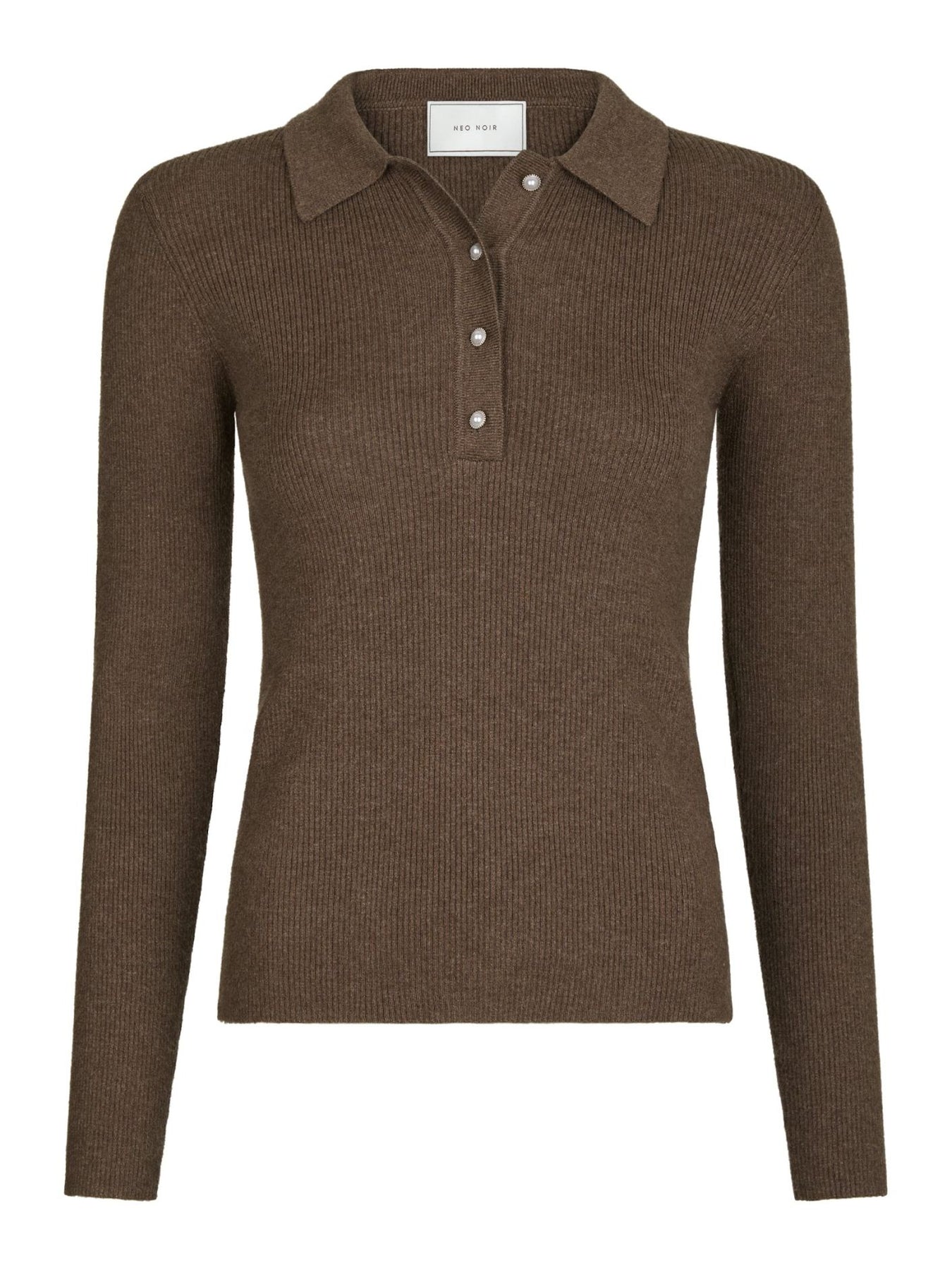 Panama Knit Blus - Brun melerad