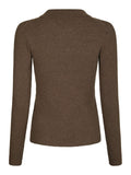 Panama Knit Blus - Brun melerad