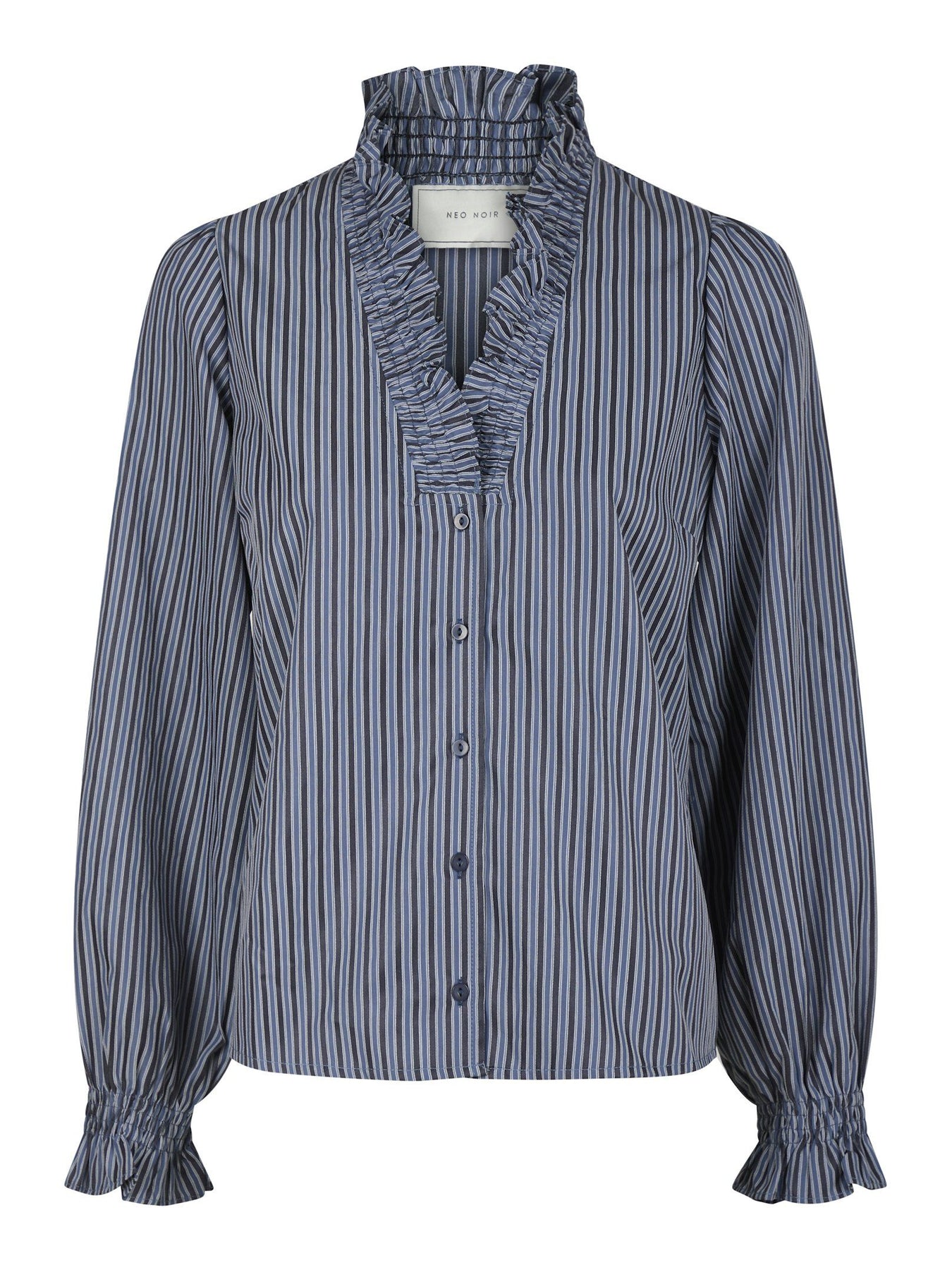 Brielle Twill Stripe Shirt - Dusty Blue