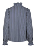 Brielle Twill Stripe Shirt - Dusty Blue