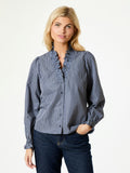Brielle Twill Stripe Shirt - Dusty Blue