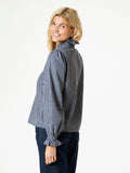 Brielle Twill Stripe Shirt - Dusty Blue
