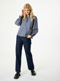 Brielle Twill Stripe Shirt - Dusty Blue