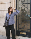 Brielle Twill Stripe Shirt - Dusty Blue