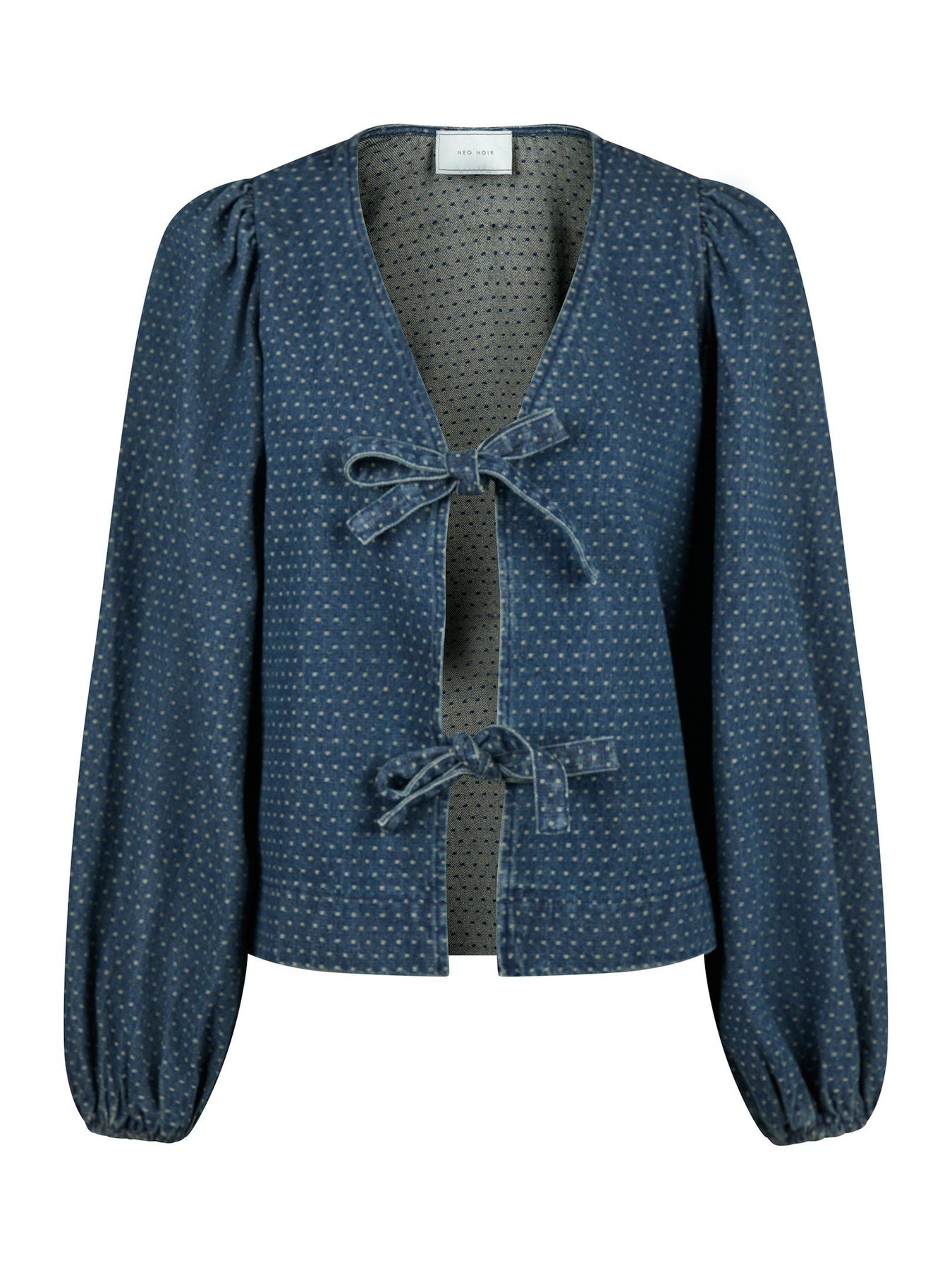 Silvi Overdyed Dot Blouse - Ash Blue