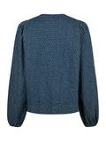 Silvi Overdyed Dot Blouse - Ash Blue