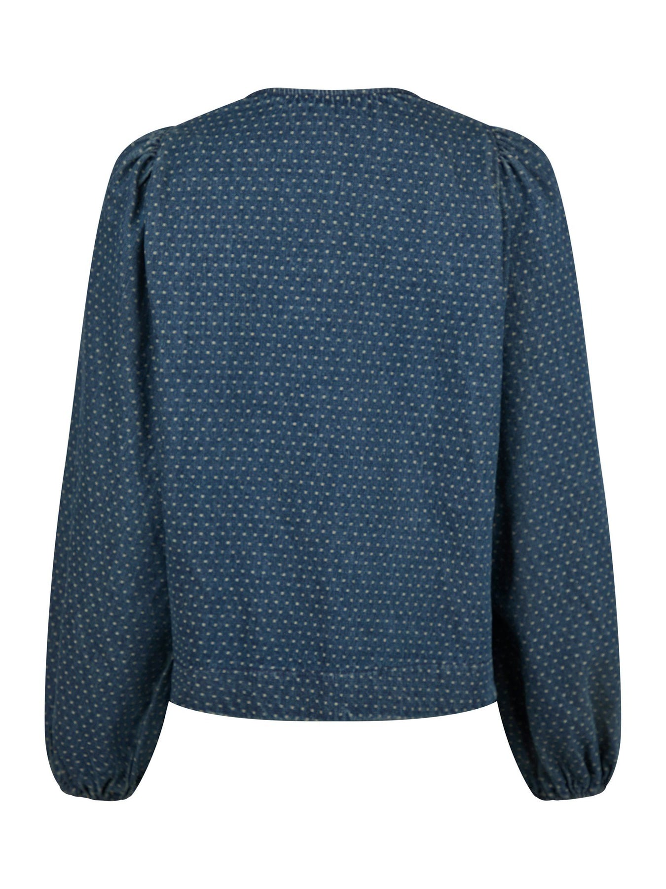 Silvi Overdyed Dot Blouse - Ash Blue