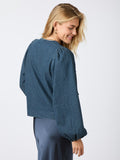 Silvi Overdyed Dot Blouse - Ash Blue