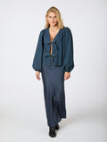 Silvi Overdyed Dot Blouse - Ash Blue