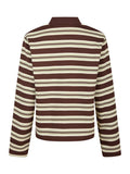 Mala Stripe Polo Blouse - Brown