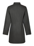 Cajsa Solid Shirt Dress - Dark Grey