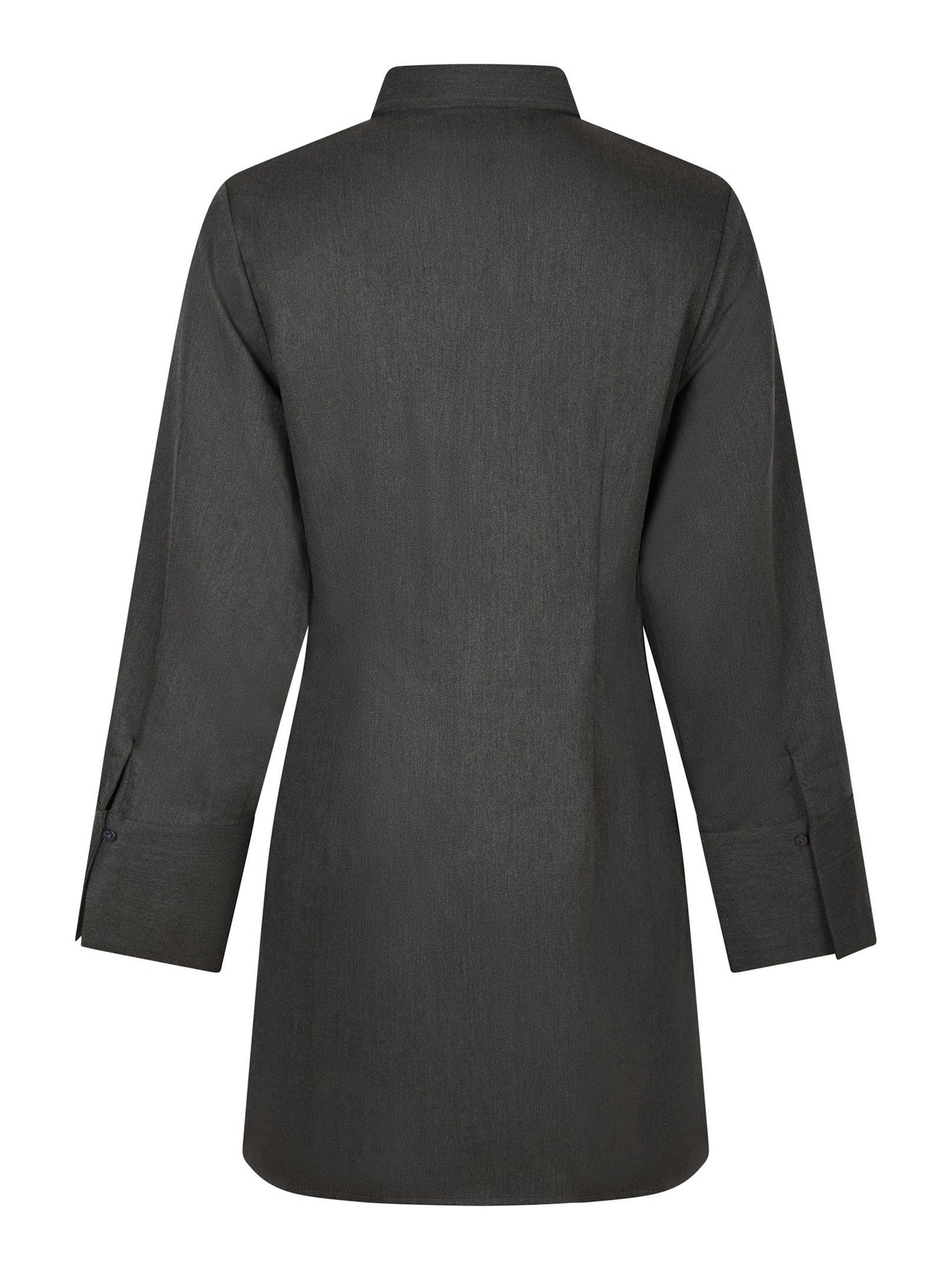 Cajsa Solid Shirt Dress - Dark Grey