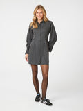 Cajsa Solid Shirt Dress - Dark Grey