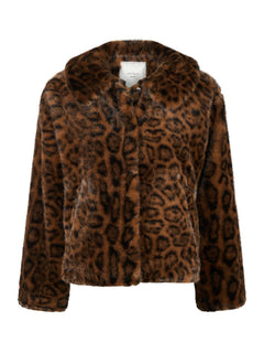 Melodie Leo Faux Fur Jacket - Dark Brown