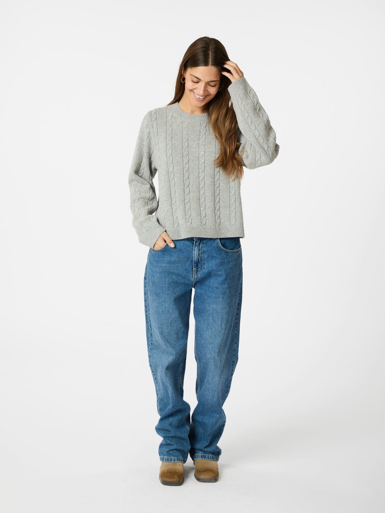 Amiri Cable Knit Blouse - Light Grey