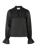 Amara Bedazzled Blouse - Black
