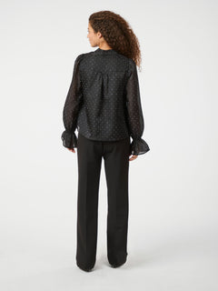 Amara Bedazzled Blouse - Black