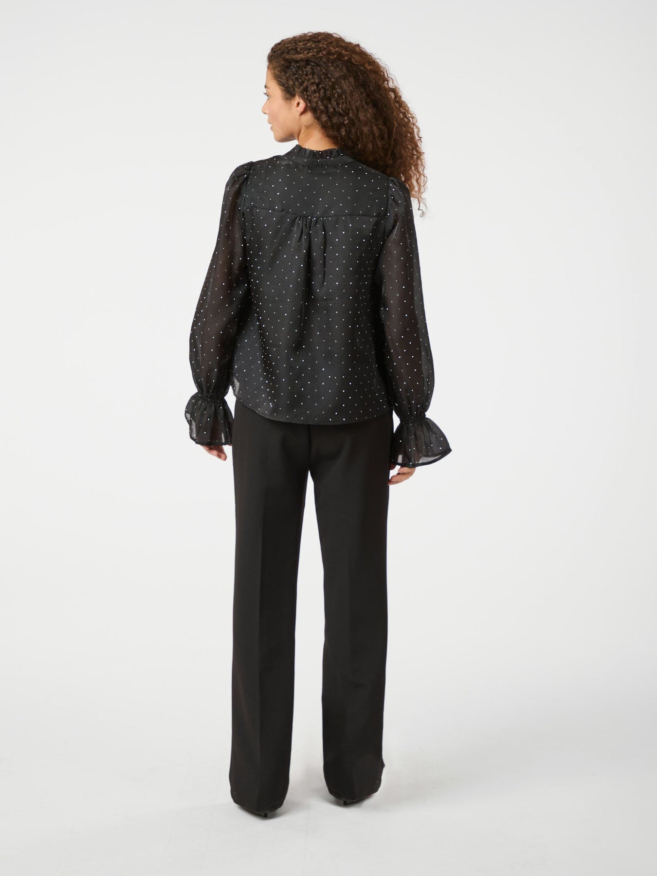Amara Bedazzled Blouse - Black