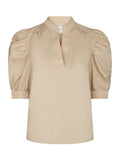 Roella Poplin Blus - Dark Sand