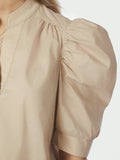 Roella Poplin Blus - Dark Sand