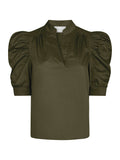 Roella Poplin Blus - Army