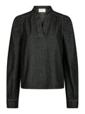 Rosslyn Denim Blouse - Dark Blue
