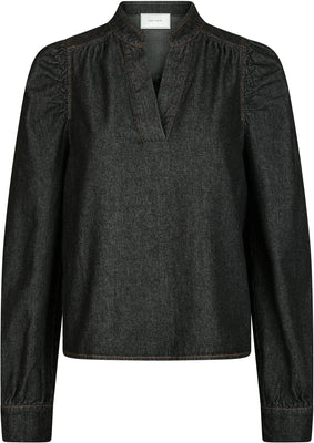 Rosslyn Denim Blouse - Dark Blue