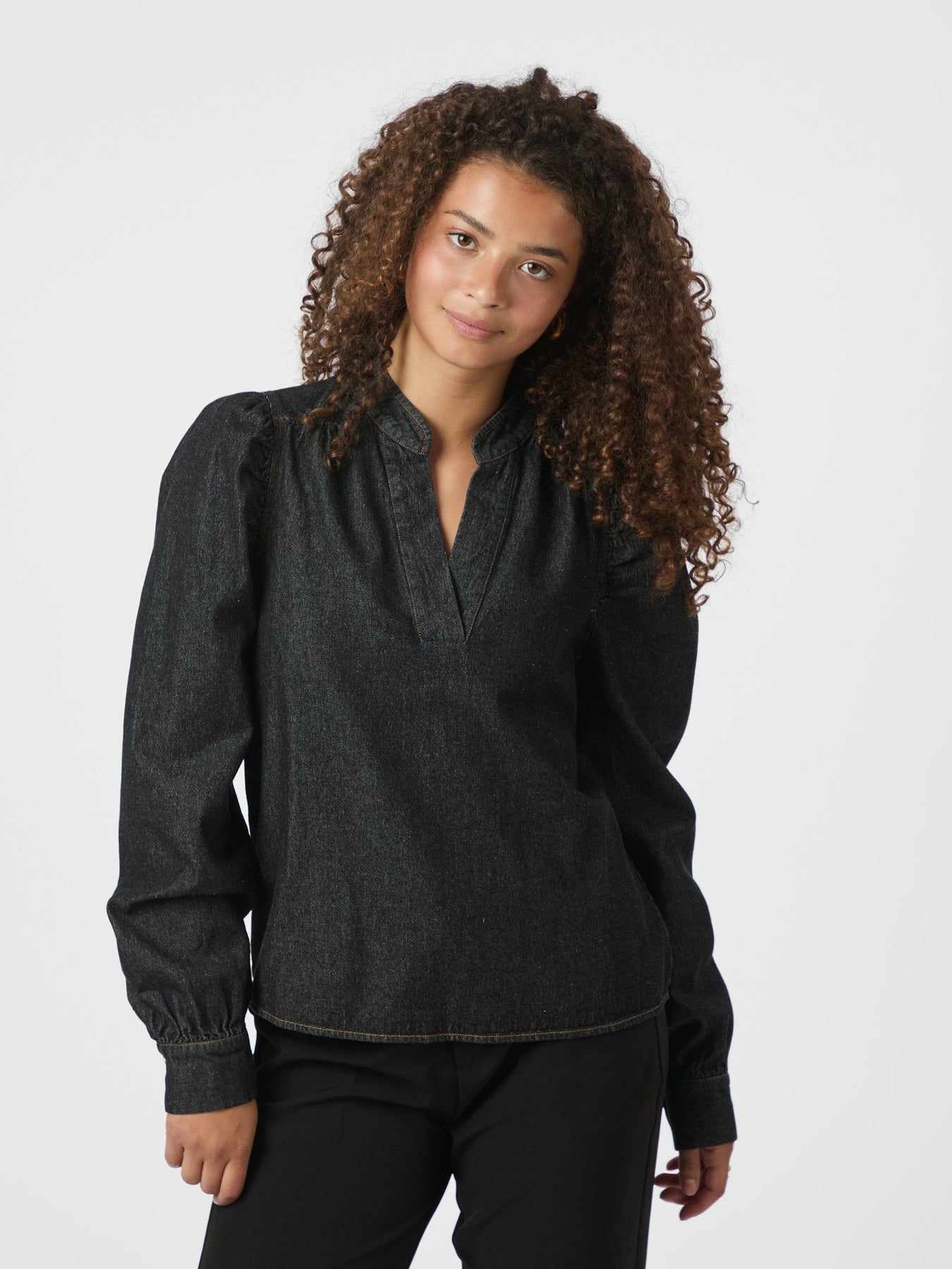 Rosslyn Denim Blouse - Dark Blue