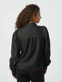 Rosslyn Denim Blouse - Dark Blue