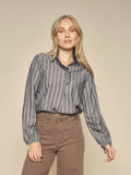 Biles Stripe Blouse - Salute Navy