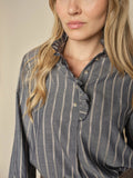 Biles Stripe Blouse - Salute Navy