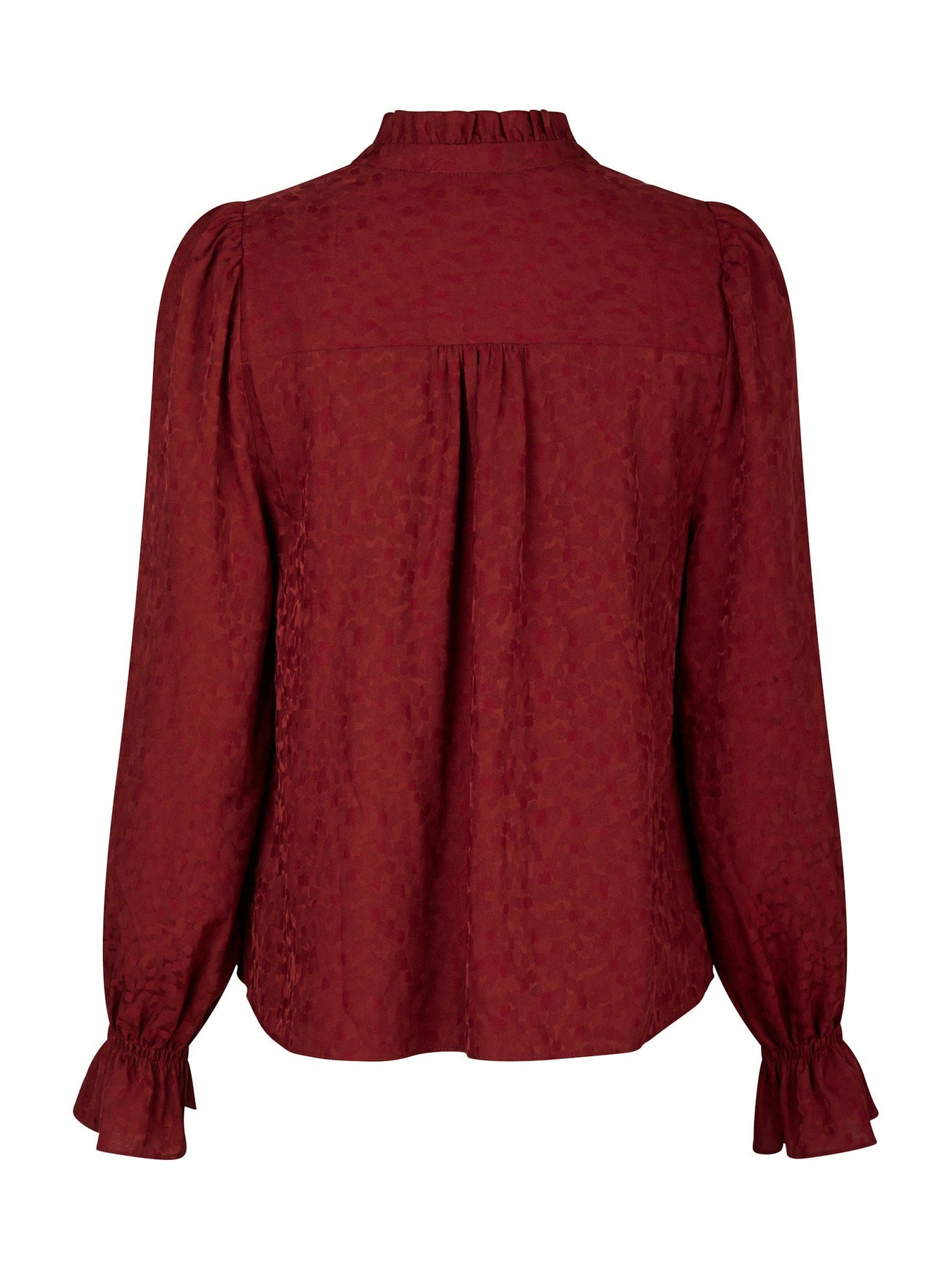 Amara Jacquard Dot Blouse - Wine