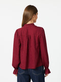 Amara Jacquard Dot Blouse - Wine