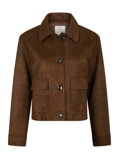 Romana Faux Suede Jacket - Brown