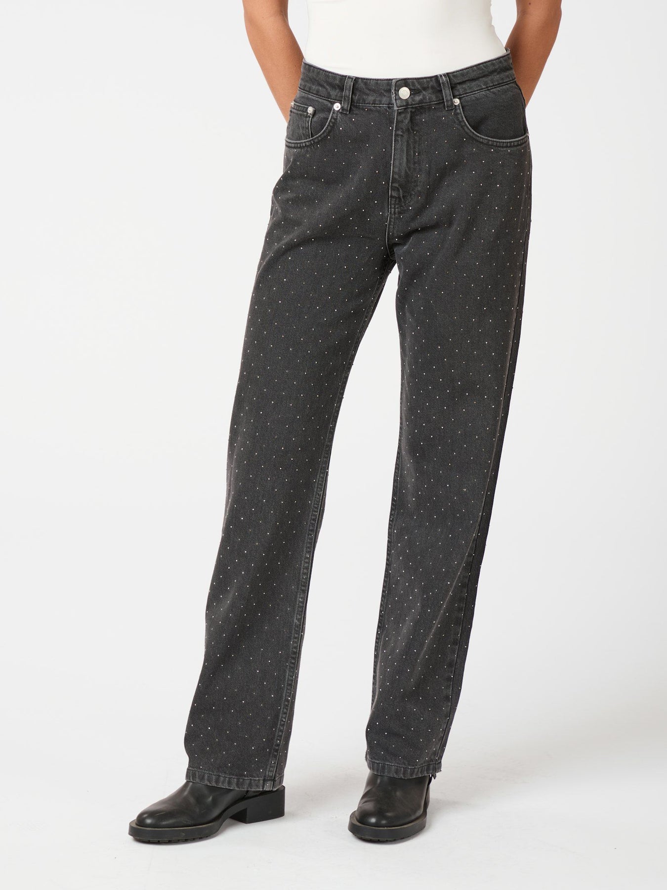 Simona Bedazzled Pants - Black