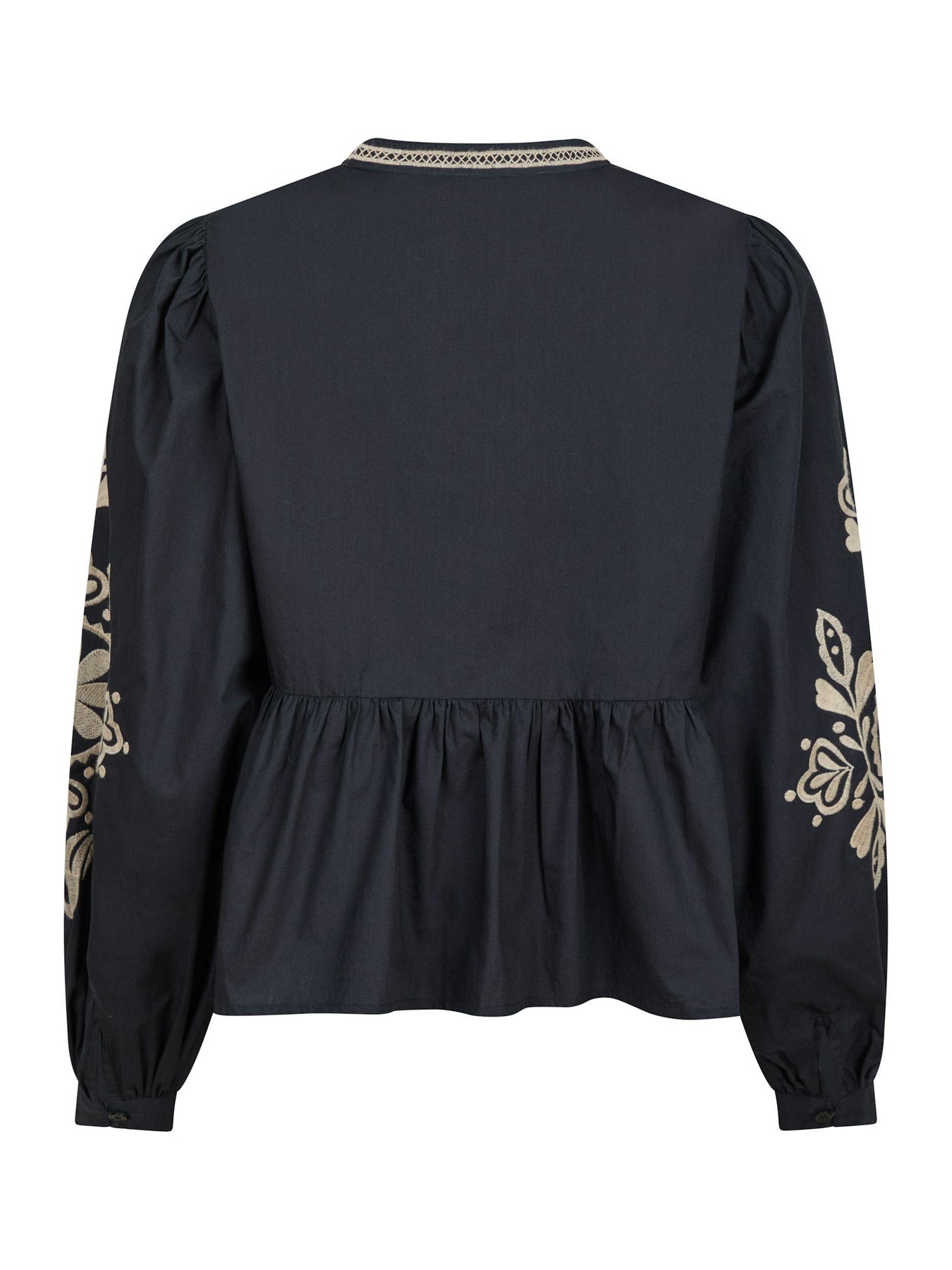 Ginia Emb Blus - Navy