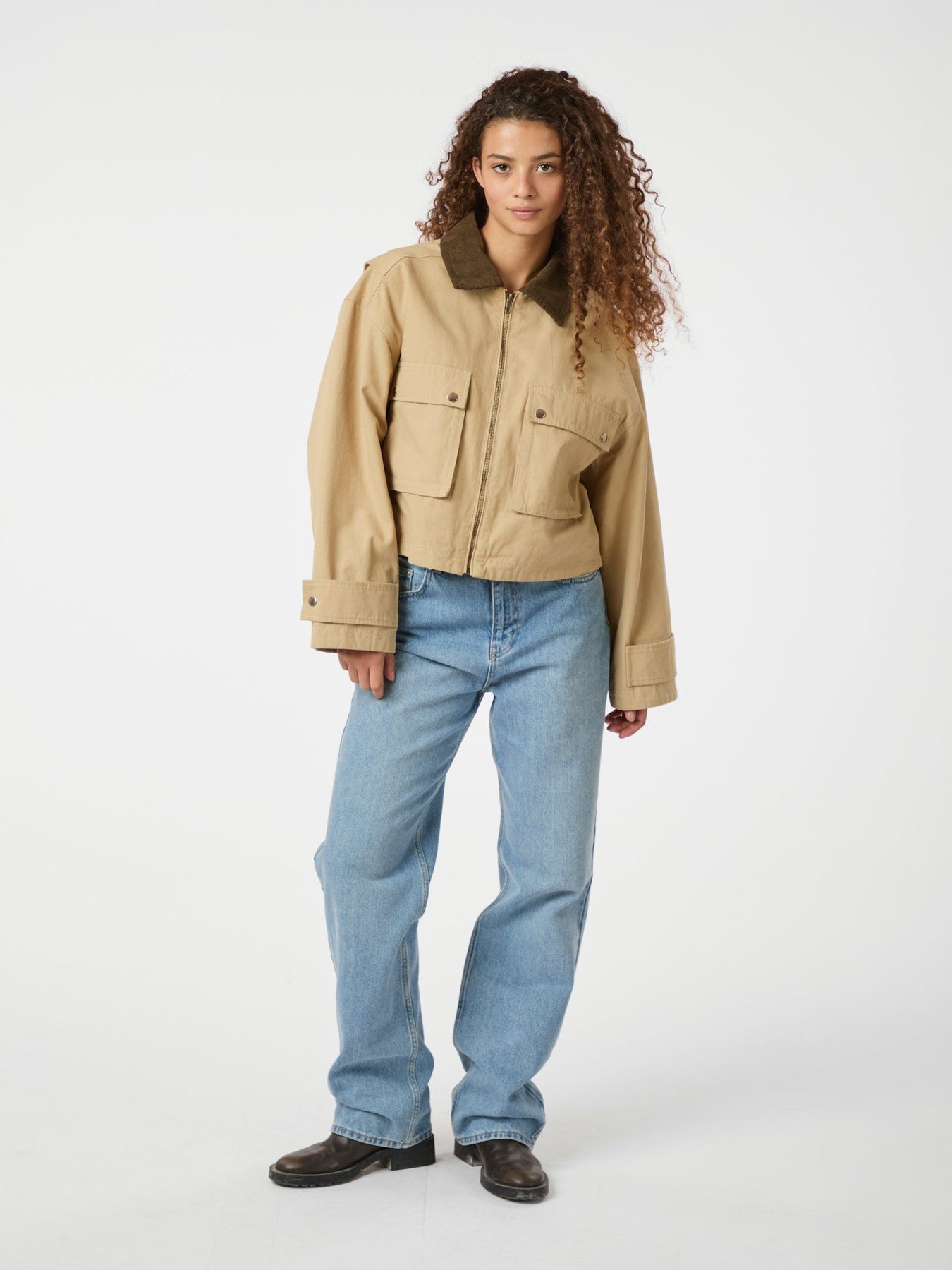 Rivera Canvas Boxy Jacket - Sand