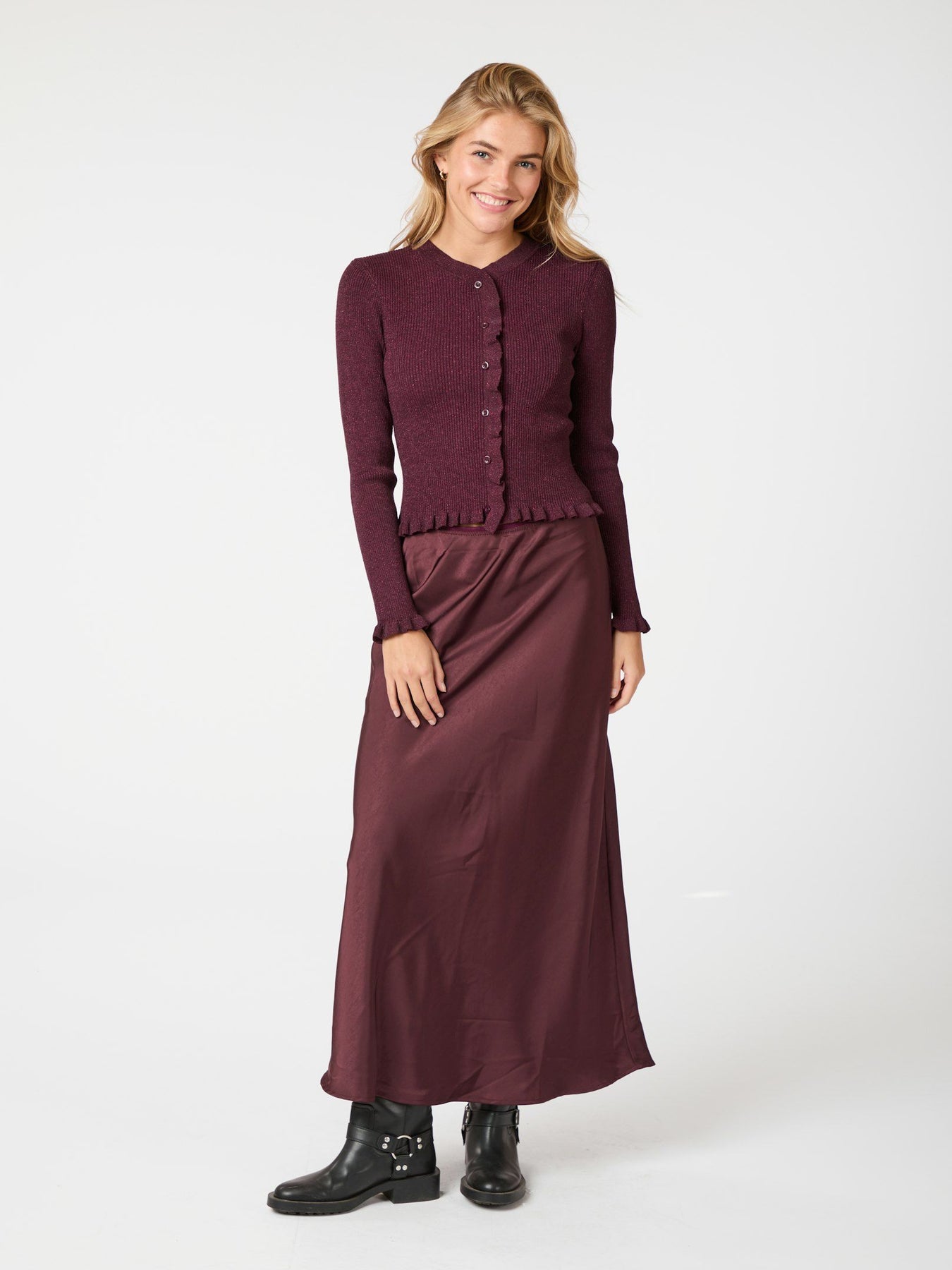Eshra Knit Blouse - Wine