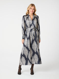 Novalee Paisley Drop Dress - Navy