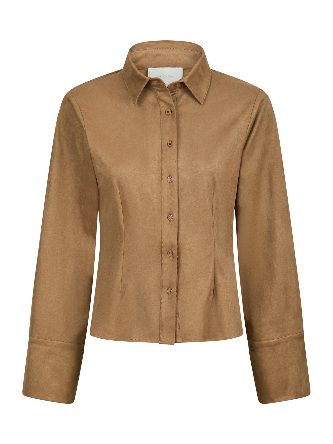 Rosa Faux Suede Skjorta - Cognac