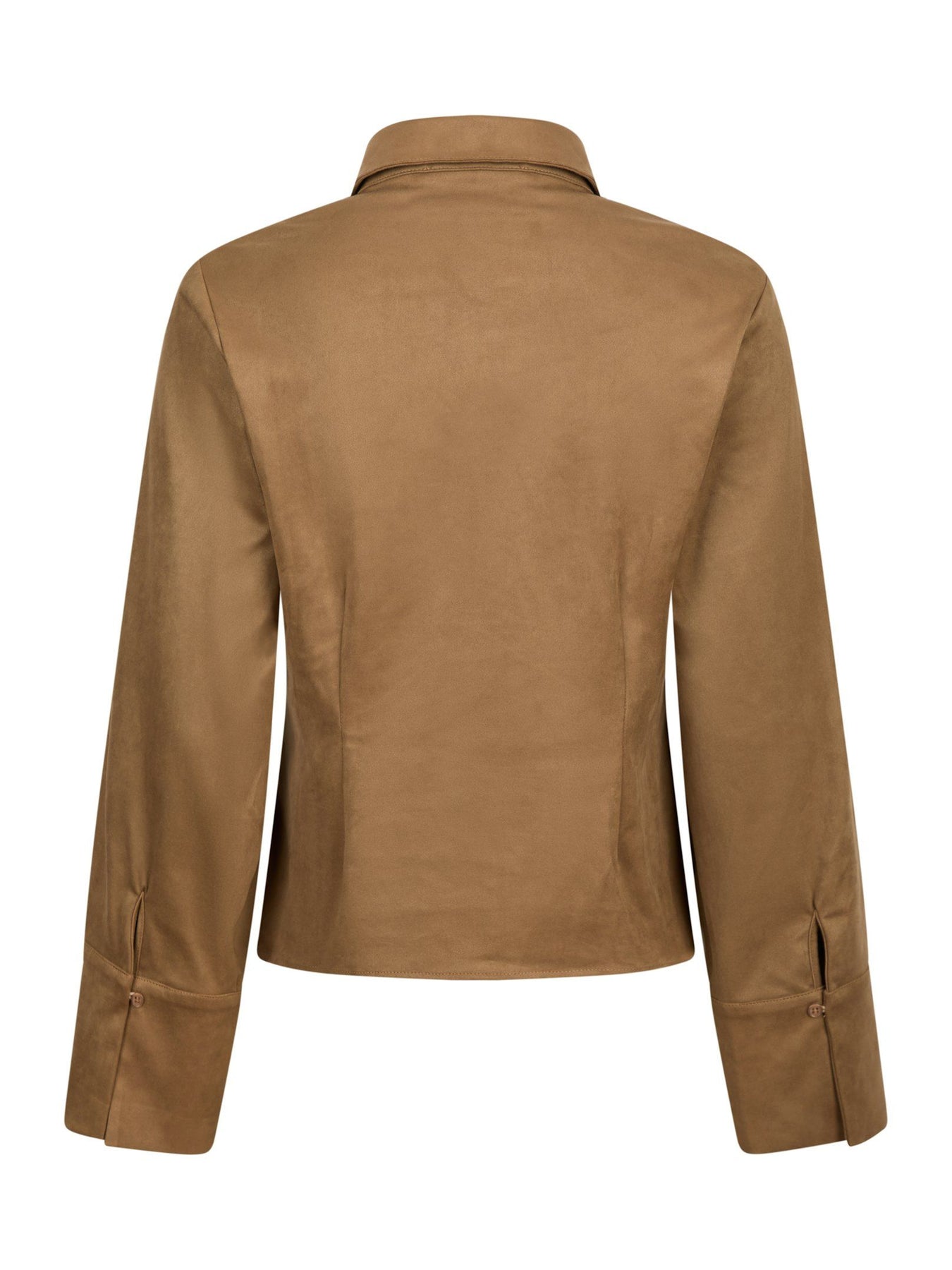 Rosa Faux Suede Skjorta - Cognac