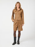 Rosa Faux Suede Skjorta - Cognac