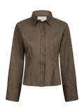 Rosa Faux Suede Shirt - Mörkbrun