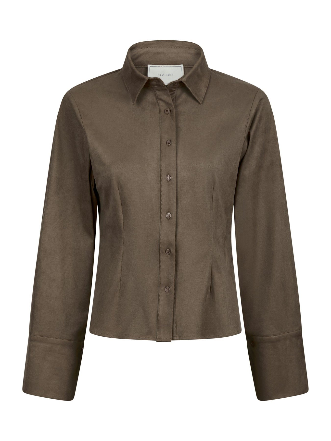 Rosa Faux Suede Shirt - Mörkbrun