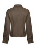 Rosa Faux Suede Shirt - Mörkbrun